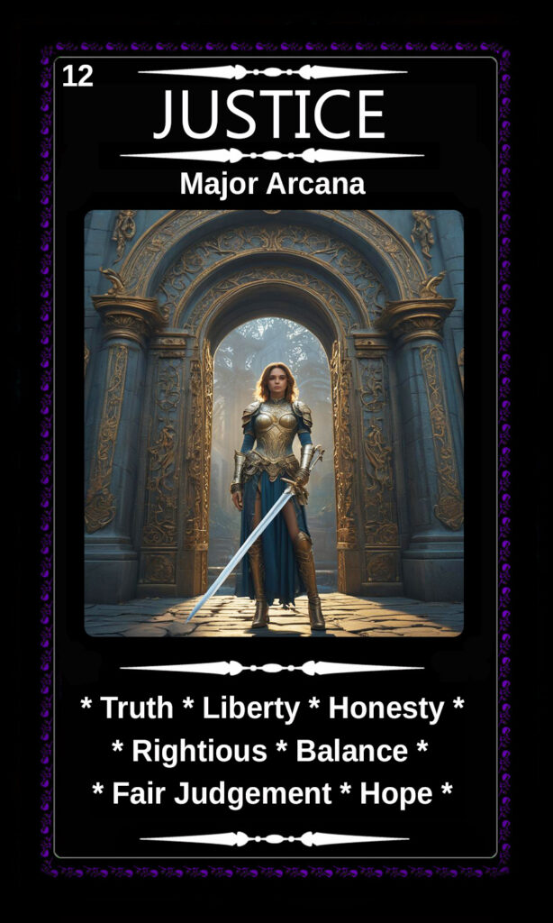 Mythical Tarot Card Deck For Sale - Justice - Major Arcana