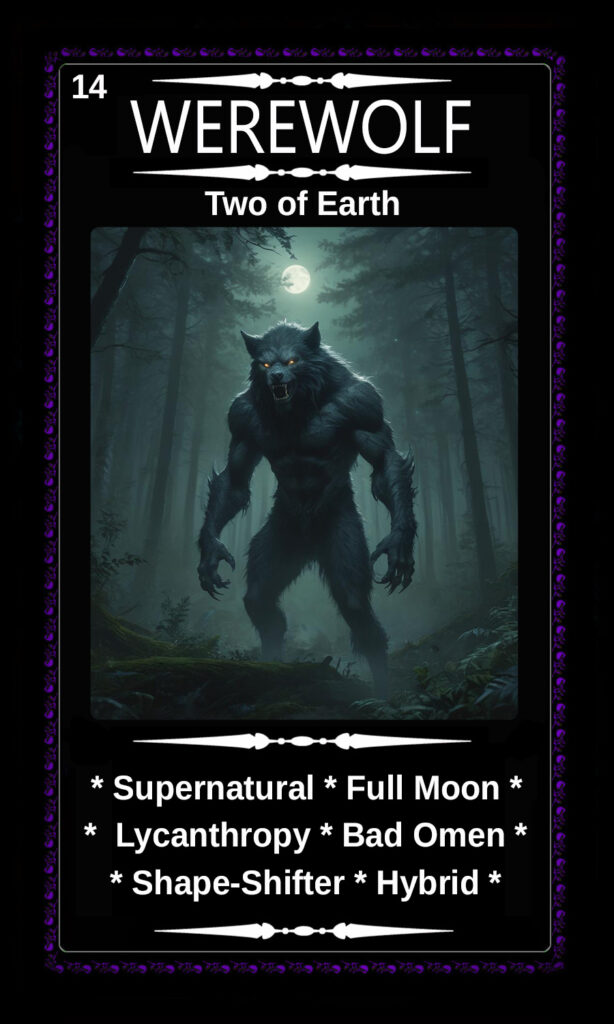 Mythical Oracle Card Decks - Werewolf - Two of Earth