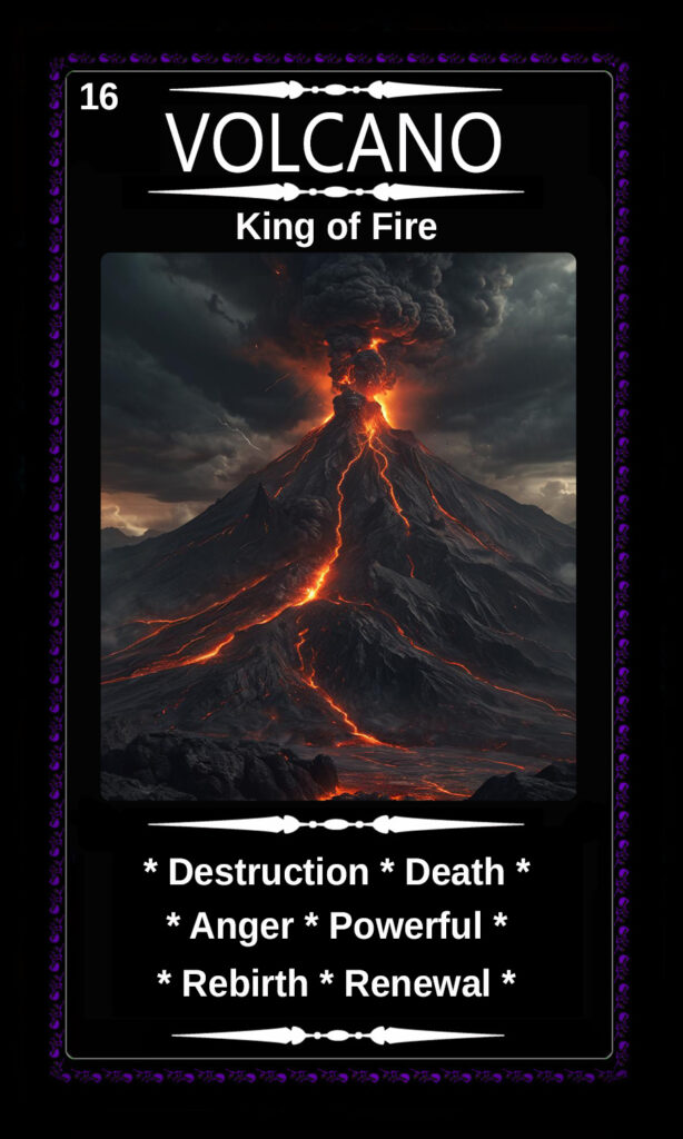 Mythical Oracle Card Deck For Sale - Volcano - King of Fire