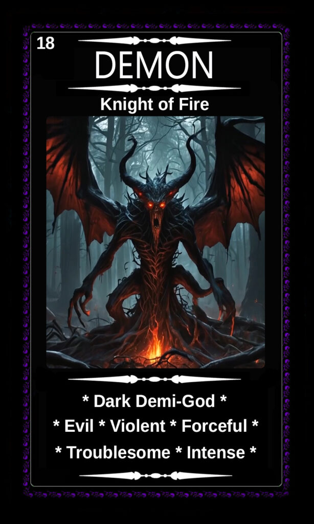 Mythical Oracle Card Decks For Sale - Demon - Knight of Fire