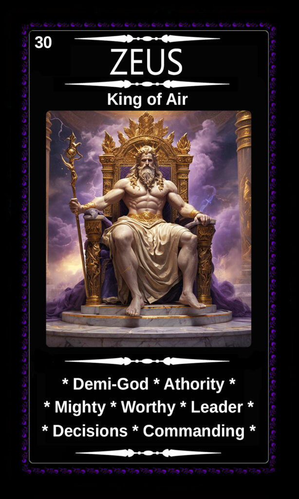 Mythical Oracle Card Deck For Sale - Zeus - King of Air