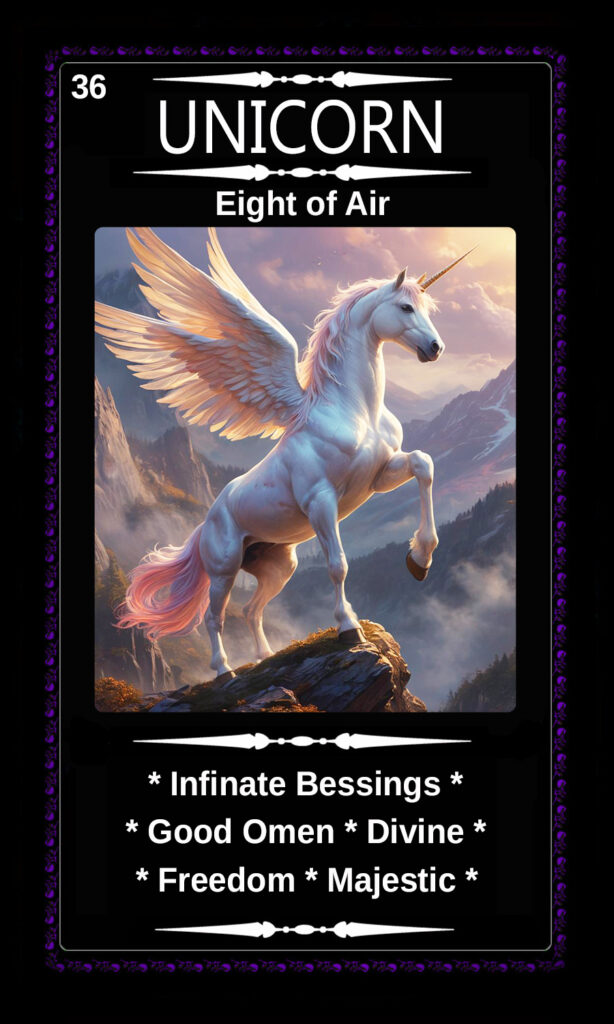 Mythical Oracle Card Decks For Sale - Unicorn - Eight of Air