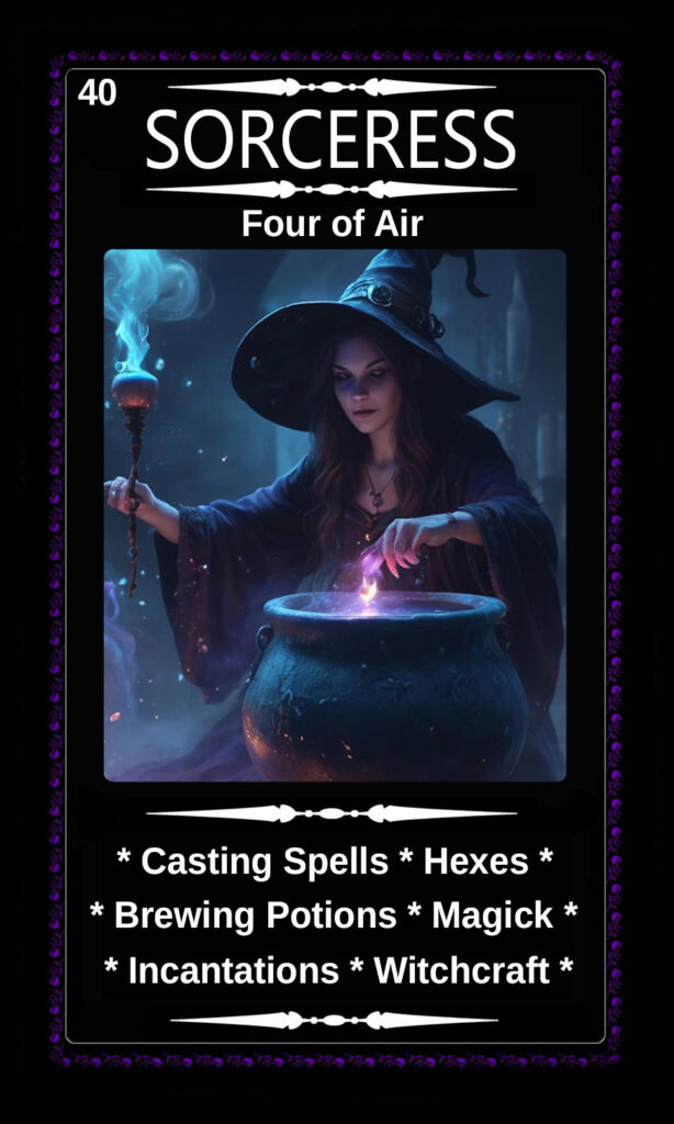 Mythical Oracle Card Decks For Sale - Sorceress - Four of Air